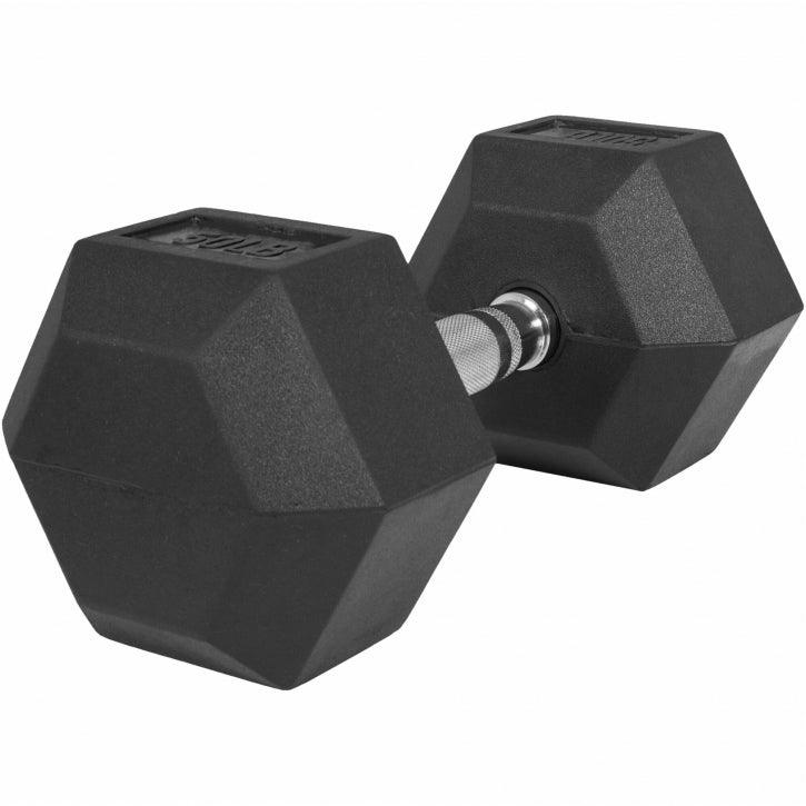 US Haltère hexagonal en caoutchouc - Gorilla Sports France