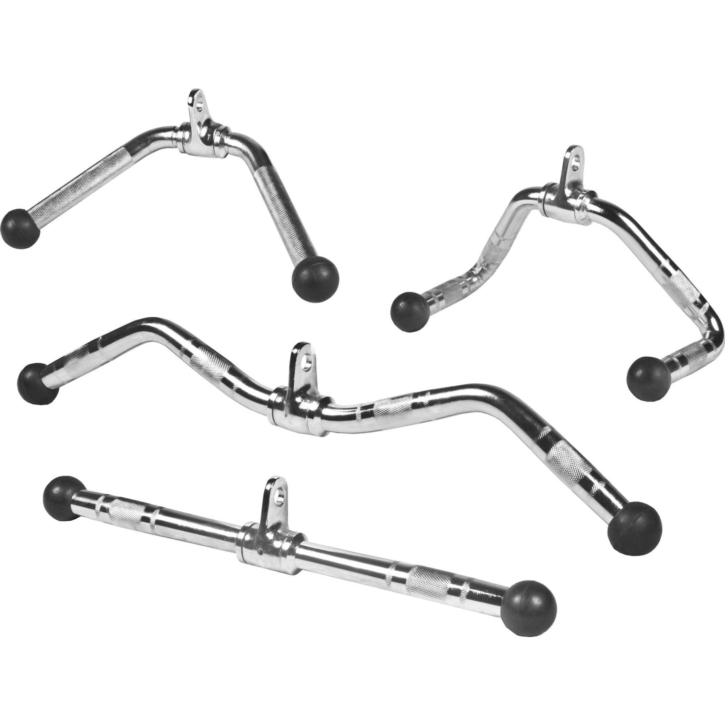 Set de poignées d'haltères avec poignée de triceps, barre de curl SZ et poignée de rameur - Gorilla Sports France