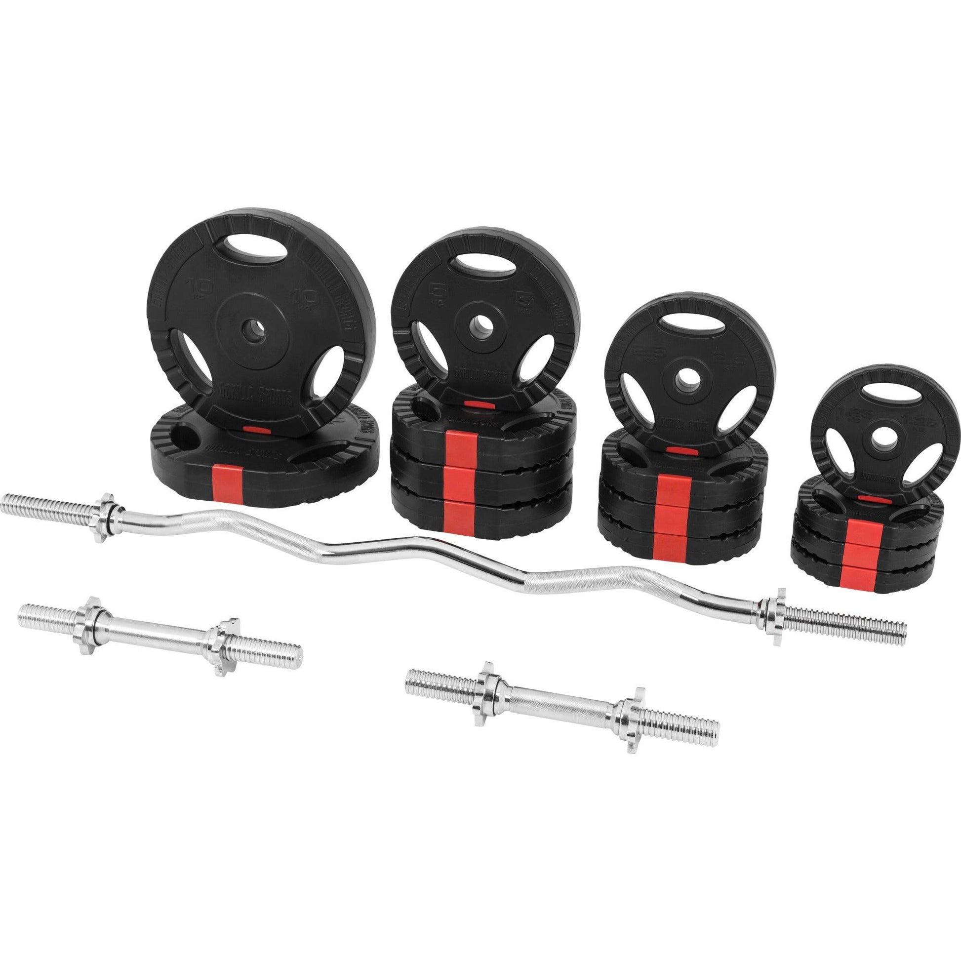 Set d'haltères curl SZ Gripper en plastique de 70 kg - Gorilla Sports France