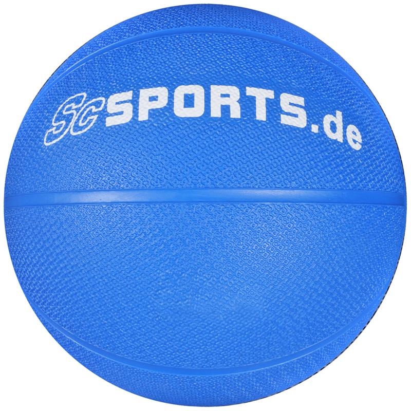 ScSPORTS Â® MÃ©decine Ball en caoutchouc de 8 kg - DiamÃ¨tre : 28 cm | coloris bleu | RevÃªtement texturÃ© pour une excellente prise en main