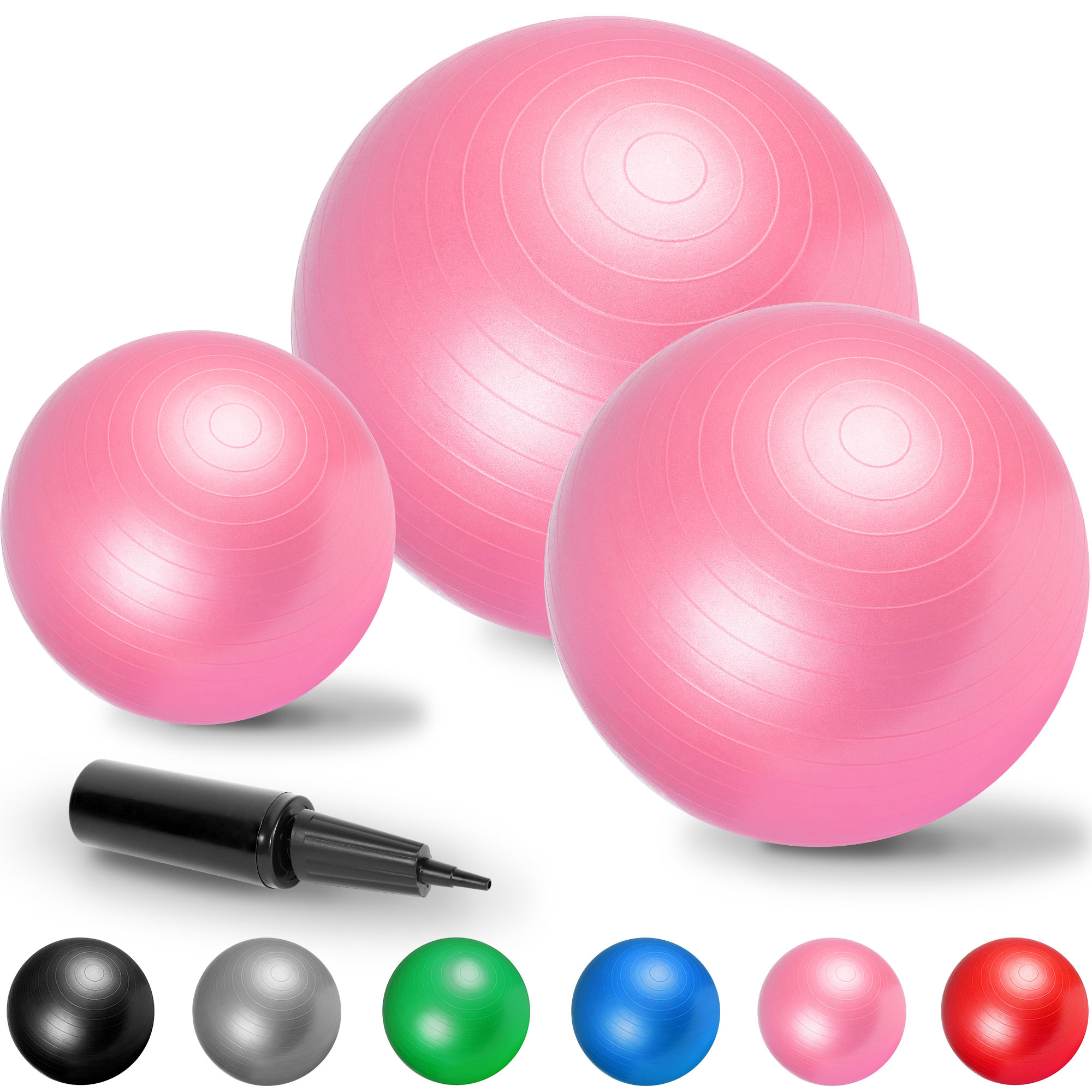 Swiss ball - Ballon de gym - Tailles : 55 cm, 65 cm, 75 cm