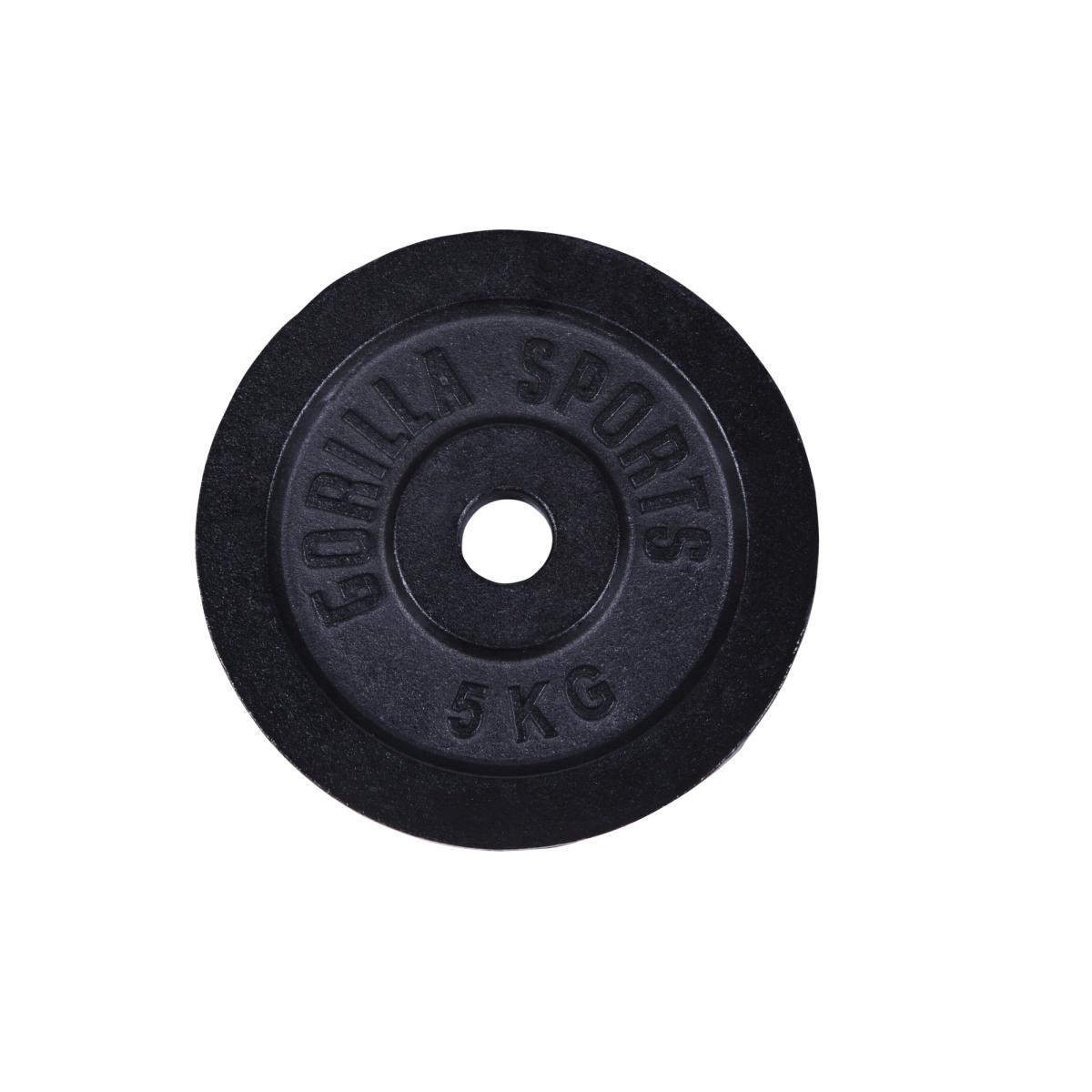 1 x disque de poids en fonte noire de 5kg - Ã 31mm d'alÃ©sage