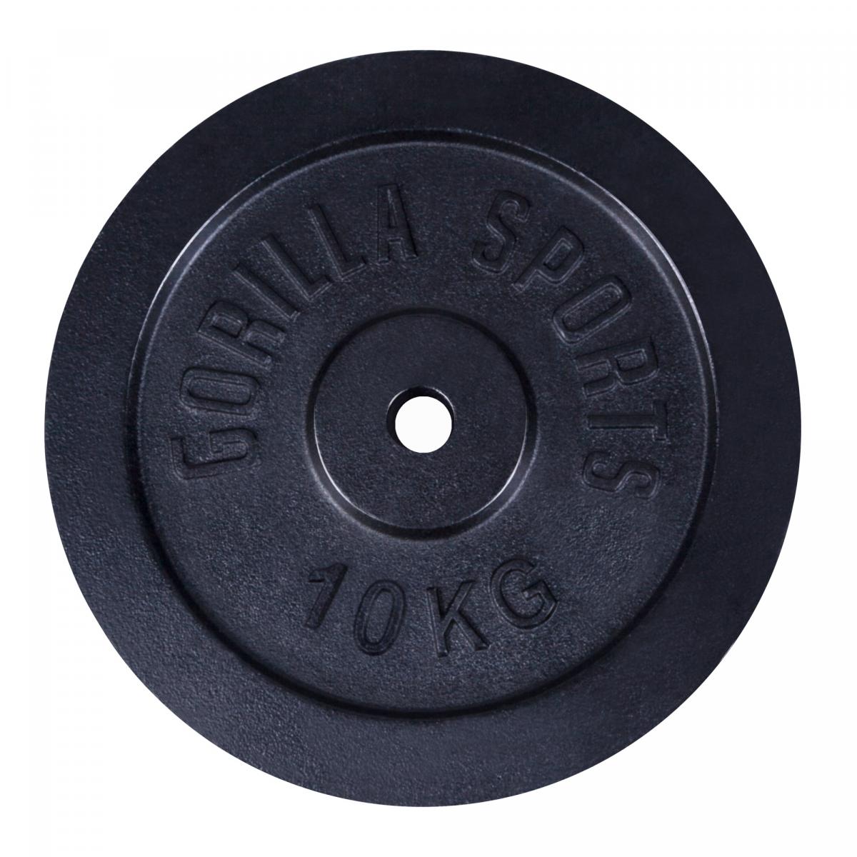 1 disque de poids en fonte noire de 10 kg - Ã 31mm d'alÃ©sage