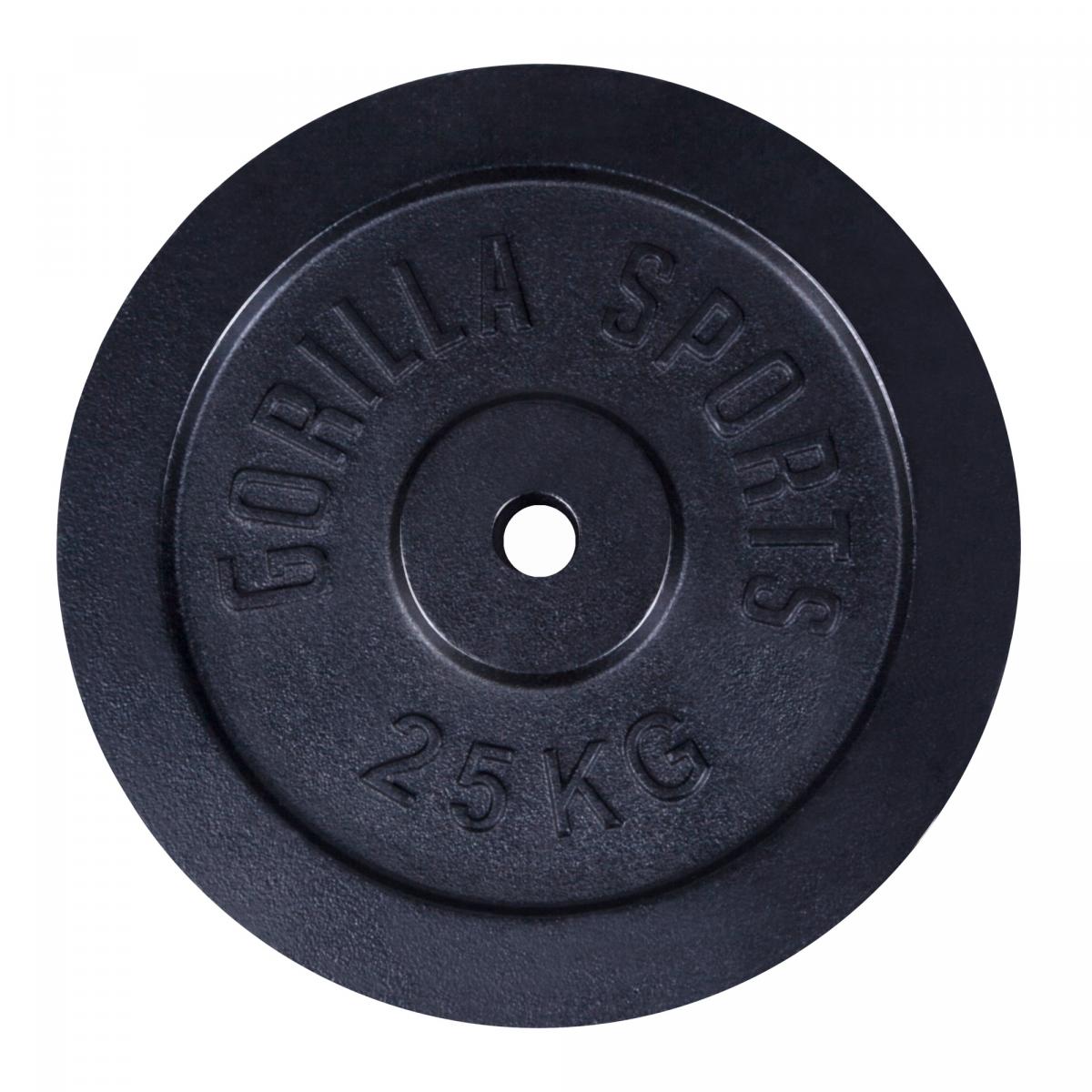 1 disque de poids en fonte noire de 25 kg - Ã 31mm d'alÃ©sage