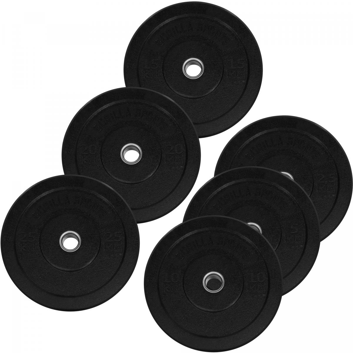 Poids disques olympiques Hi Temp avec absorbeur de chocs - Noir - De 2,5 kg Ã 25 kg
