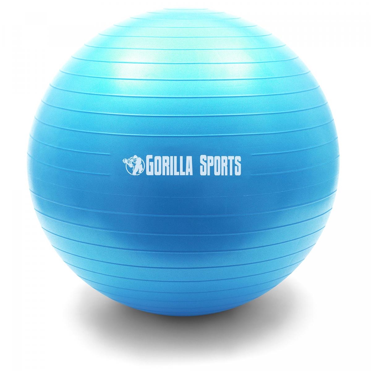 Ballon de gymnastique bleu mat + pompe - 55 cm - ballon d'assise avec systÃ¨me anti-Ã©clatement jusqu'Ã 500 kg de charge