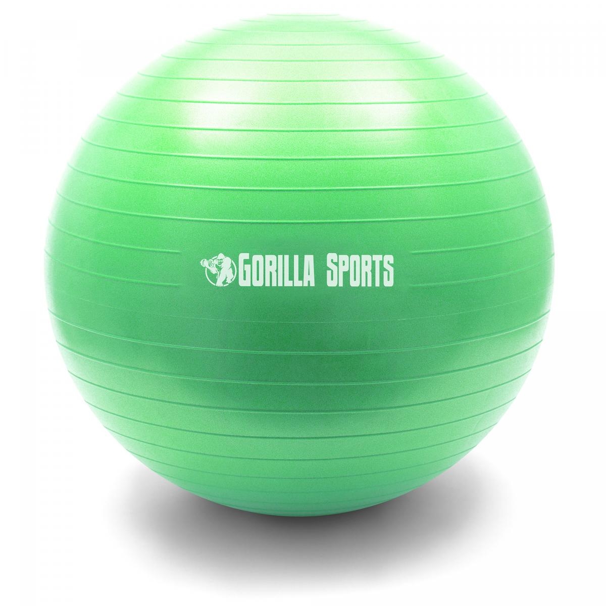Ballon de gymnastique vert mat + pompe - 65 cm - ballon d'assise avec systÃ¨me anti-Ã©clatement jusqu'Ã 500 kg de charge