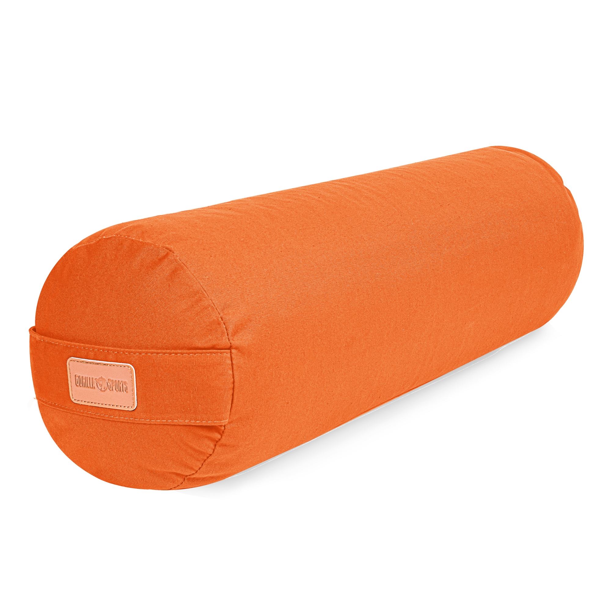 GORILLA SPORTSÂ® traversin de yoga orange - avec rembourrage en balles d'Ã©peautre bio - Housse en coton lavable