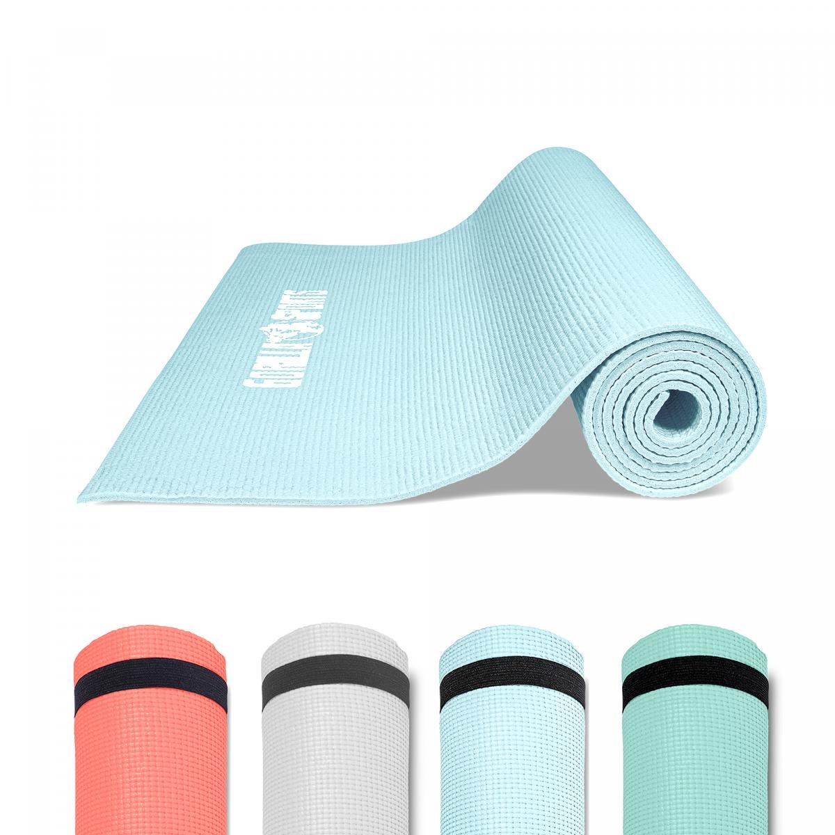 GORILLA SPORTS Â® Tapis de yoga PVC - 180x60x0,5cm | tapis de gymnastique avec sangle de voyage pour le yoga, le pilates et le fitness couleur au choix