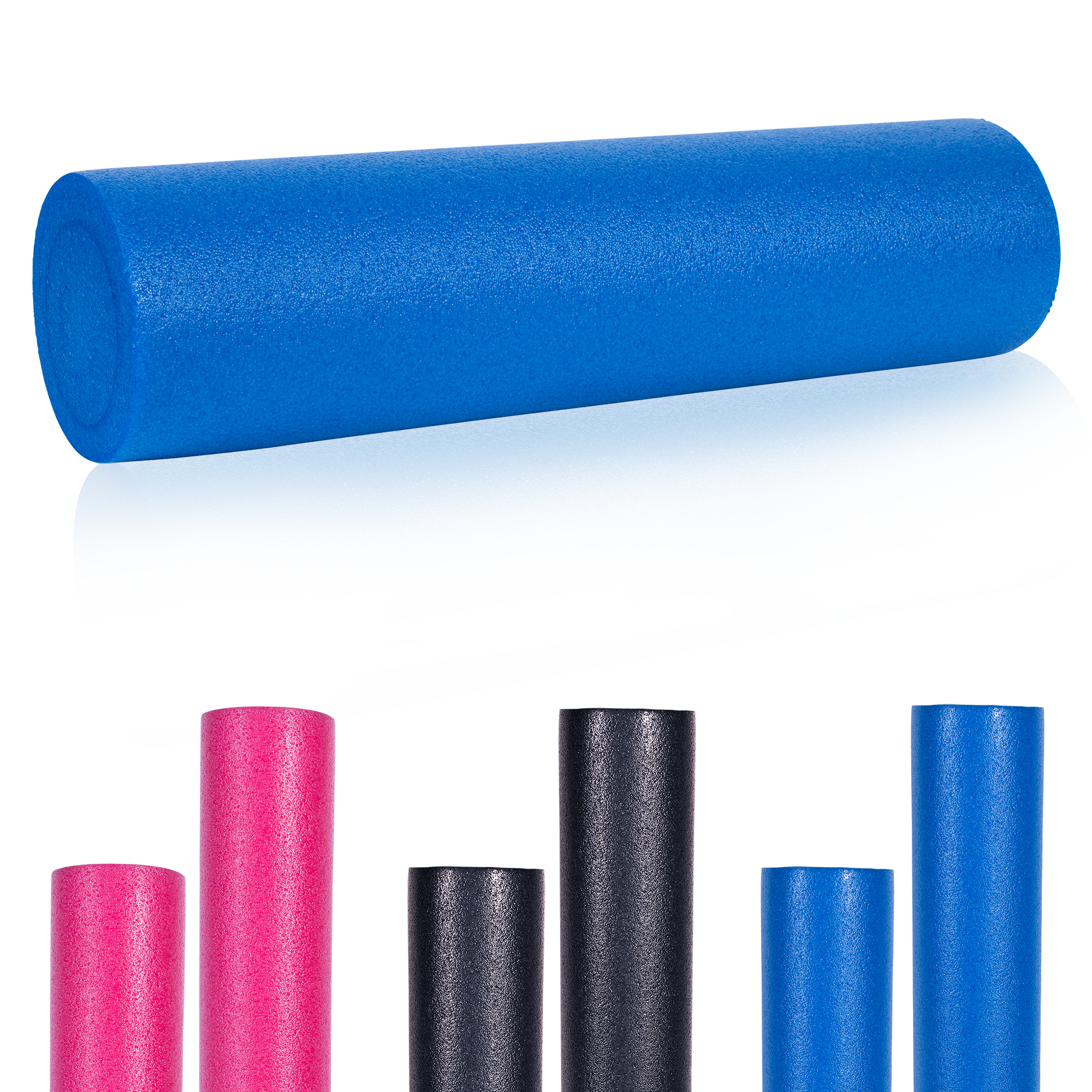 GORILLA SPORTSÂ® Rouleau de Pilates en mousse 60 x 15 cm - Rouleau de yoga pour l'auto-massage et la stimulation des fascias - Coloris bleu