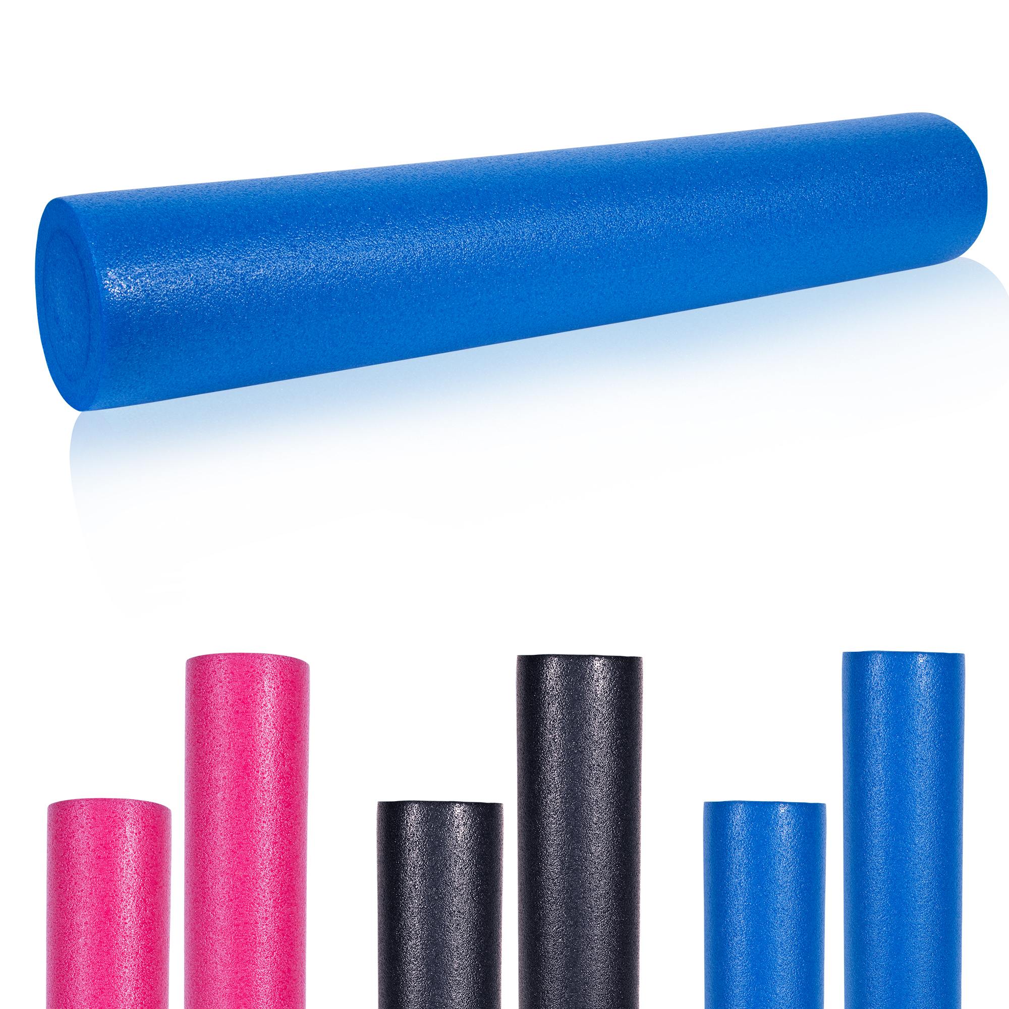 GORILLA SPORTSÂ® Rouleau de Pilates en mousse 90 x 15 cm - Rouleau de yoga pour l'auto-massage et la stimulation des fascias - Coloris bleu