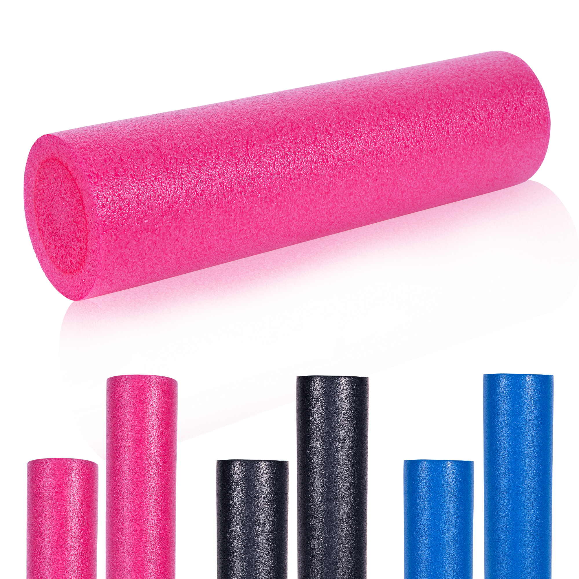 GORILLA SPORTSÂ® Rouleau de Pilates en mousse 60 x 15 cm - Rouleau de yoga pour l'auto-massage et la stimulation des fascias - Coloris rose