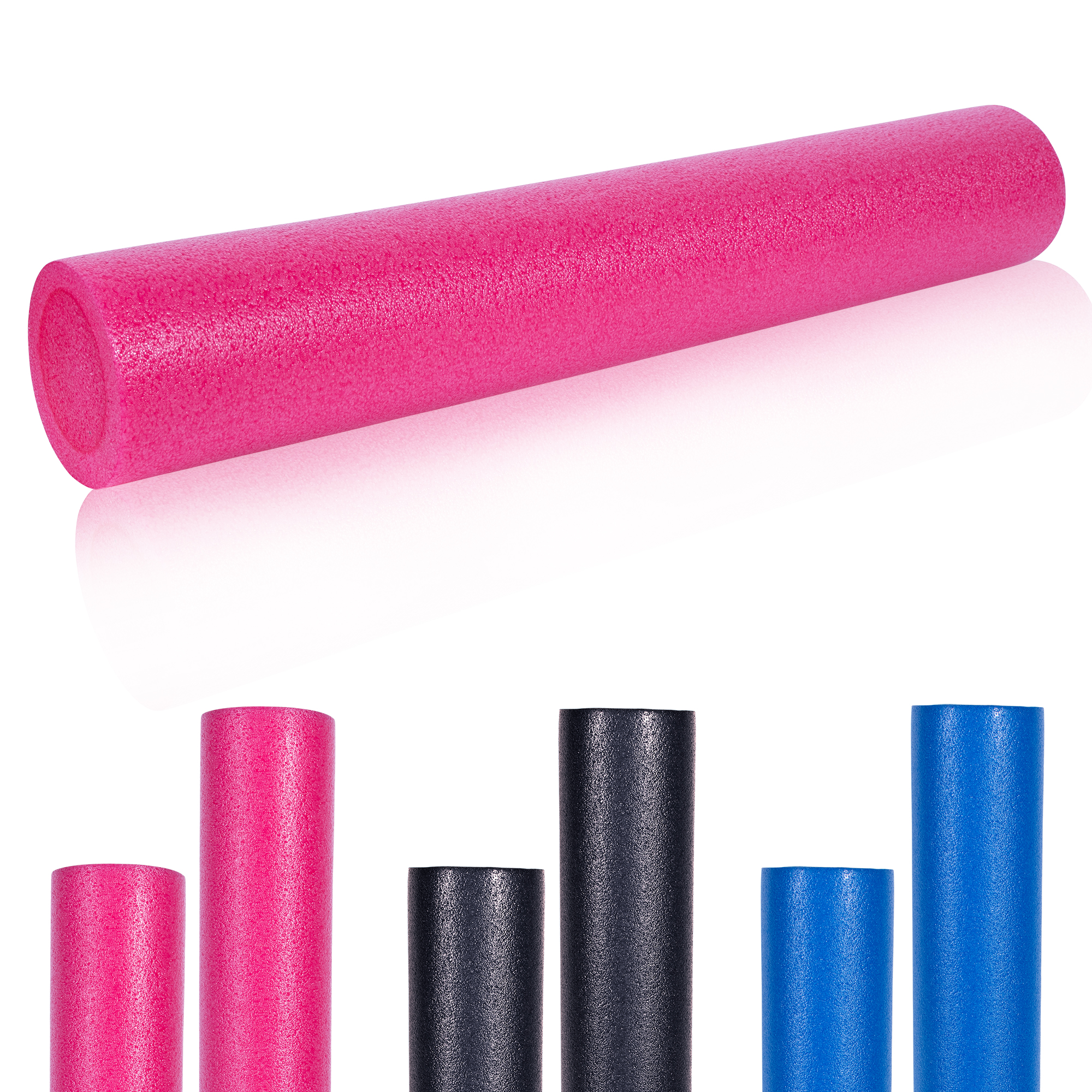 GORILLA SPORTSÂ® Rouleau de Pilates en mousse 90 x 15 cm - Rouleau de yoga pour l'auto-massage et la stimulation des fascias - Coloris rose