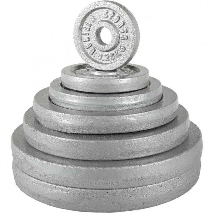 Set d'haltères SZ Curl en fonte argentée, 70 kg - Gorilla Sports France