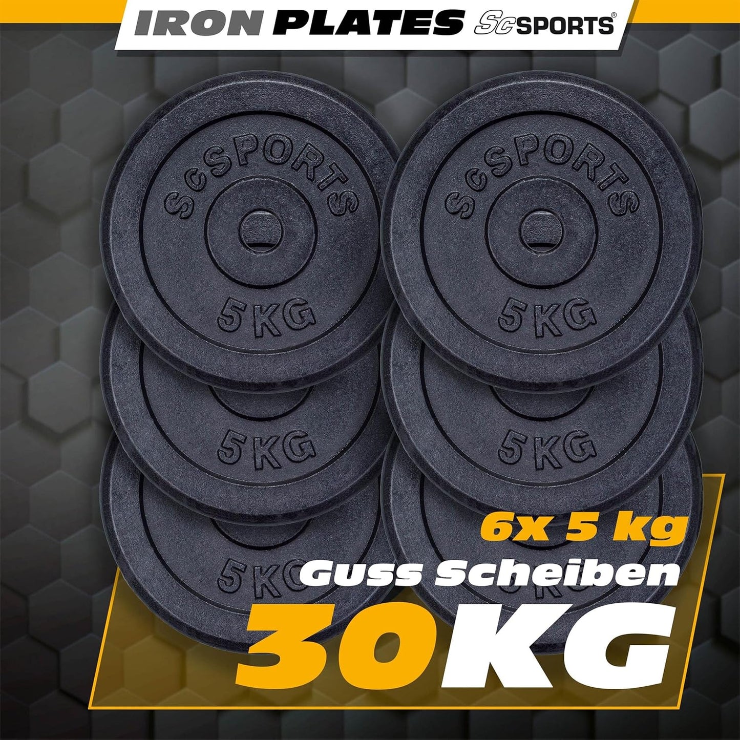 Disque musculation fonte - Set 10 - 40 kg (30 mm)