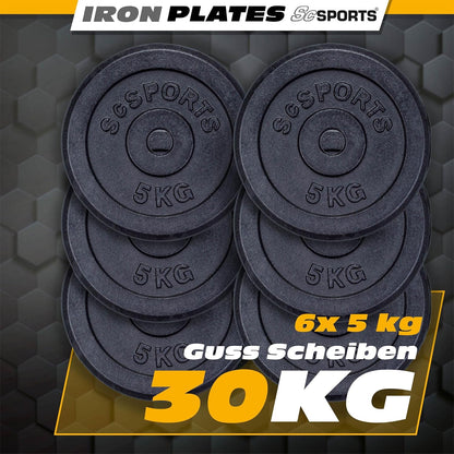 Disque musculation fonte - Set 10 - 40 kg (30 mm)