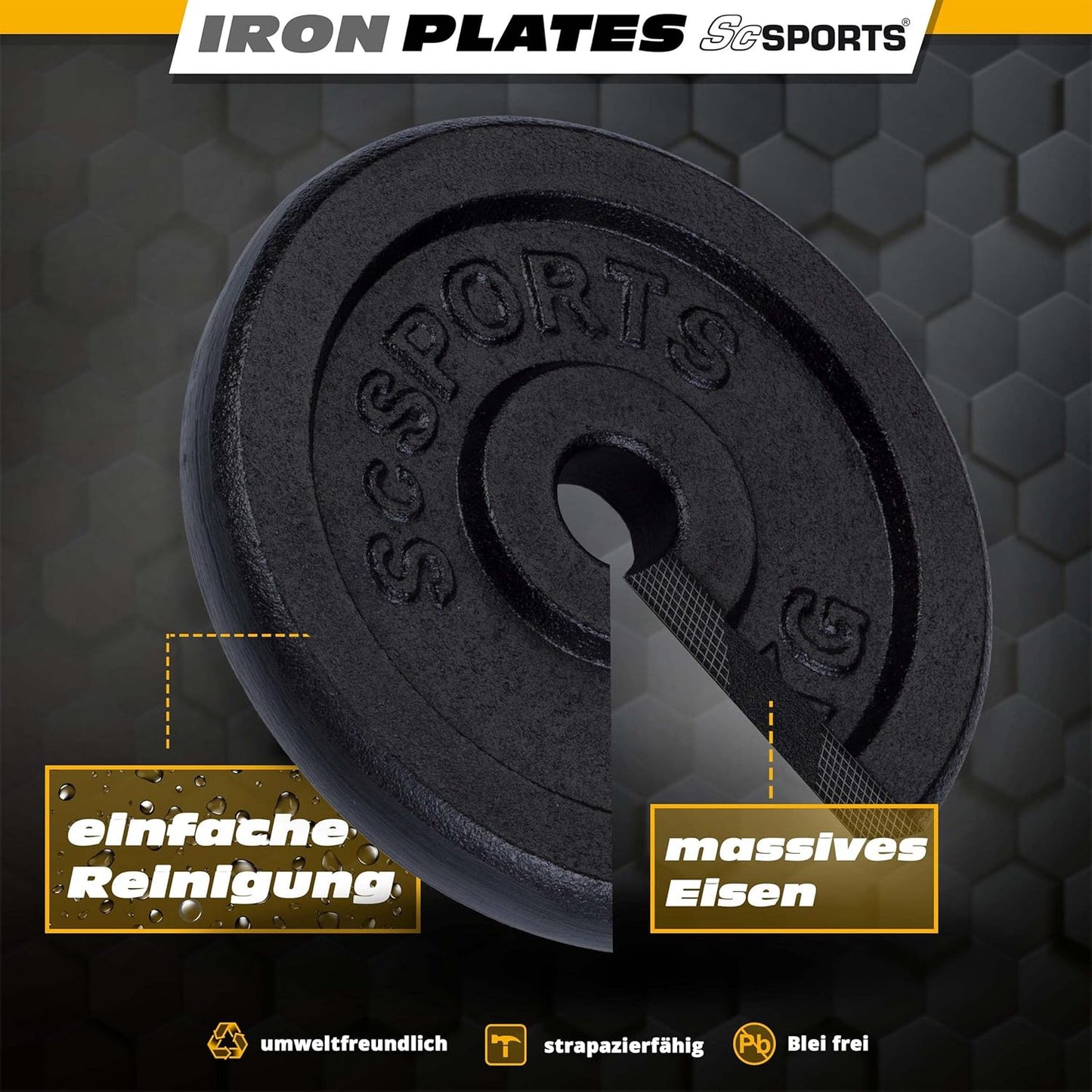 Disque musculation fonte - Set 10 - 40 kg (30 mm)