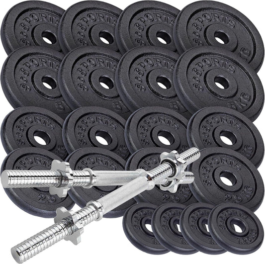 Haltères courts en fonte 70 kg Noir