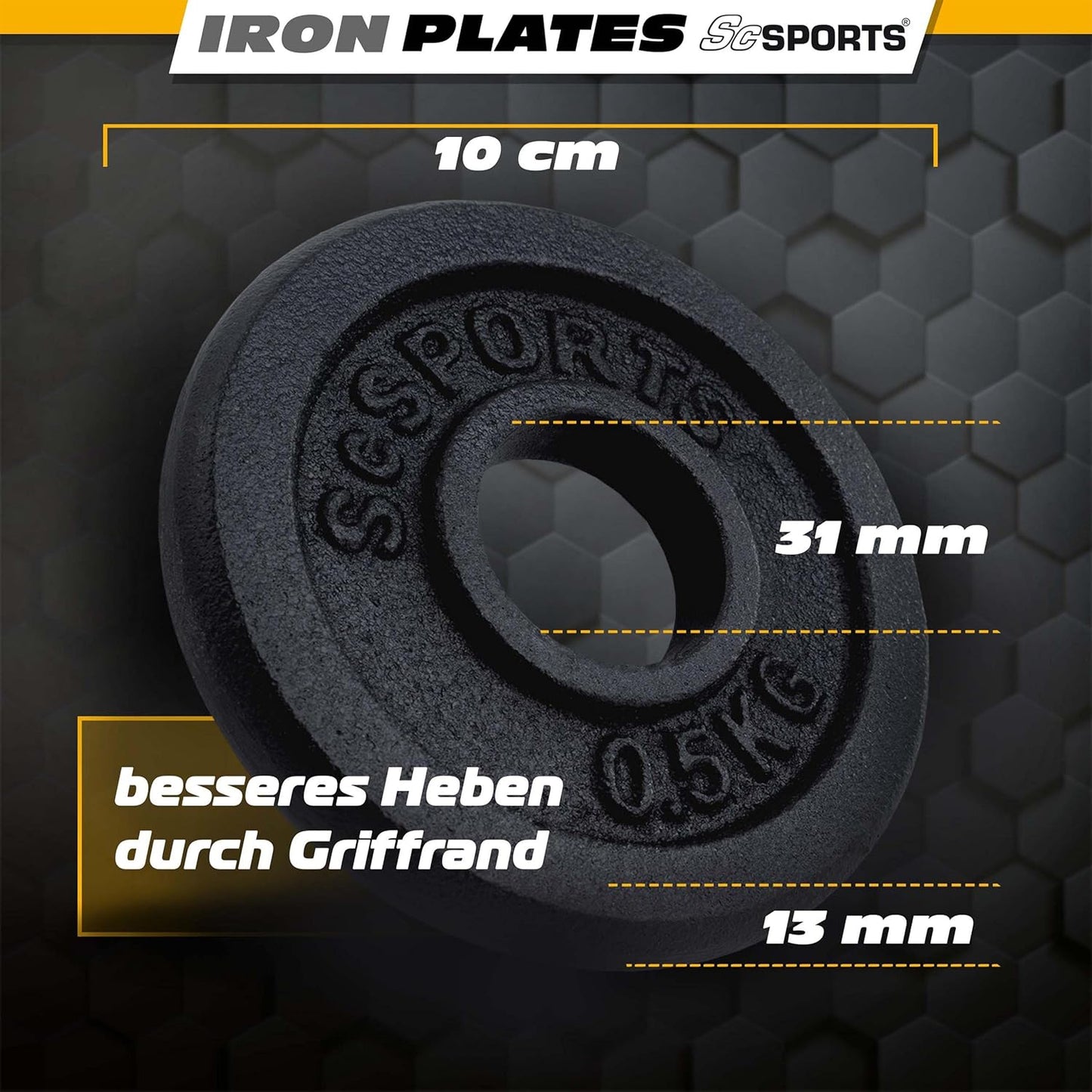 Disques de musculation en fonte 2 – 20 kg