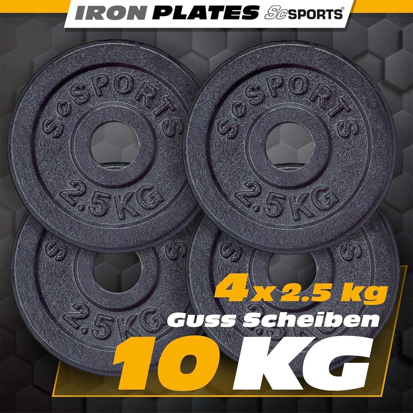 Disques de musculation en fonte 2 – 20 kg