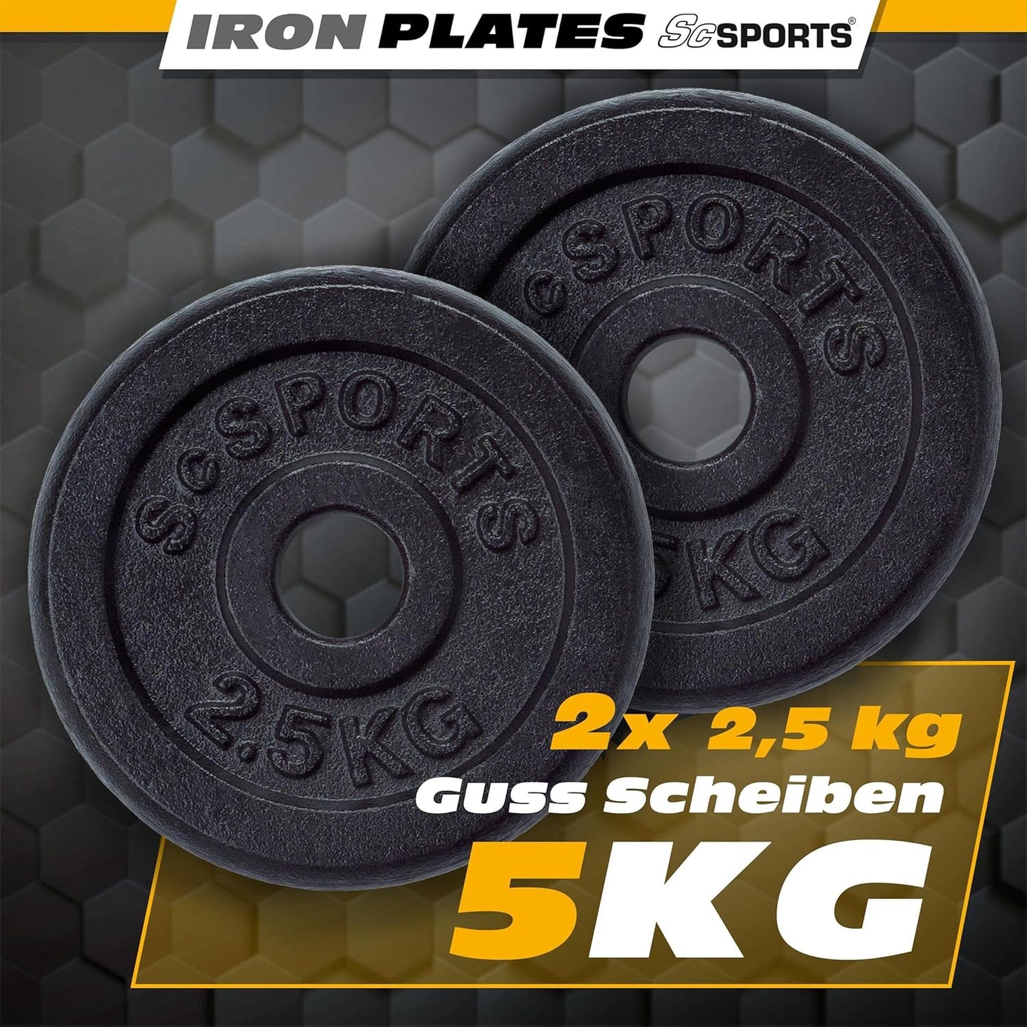Disques de musculation en fonte 2 – 20 kg