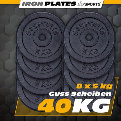 Disque musculation fonte - Set 10 - 40 kg (30 mm)
