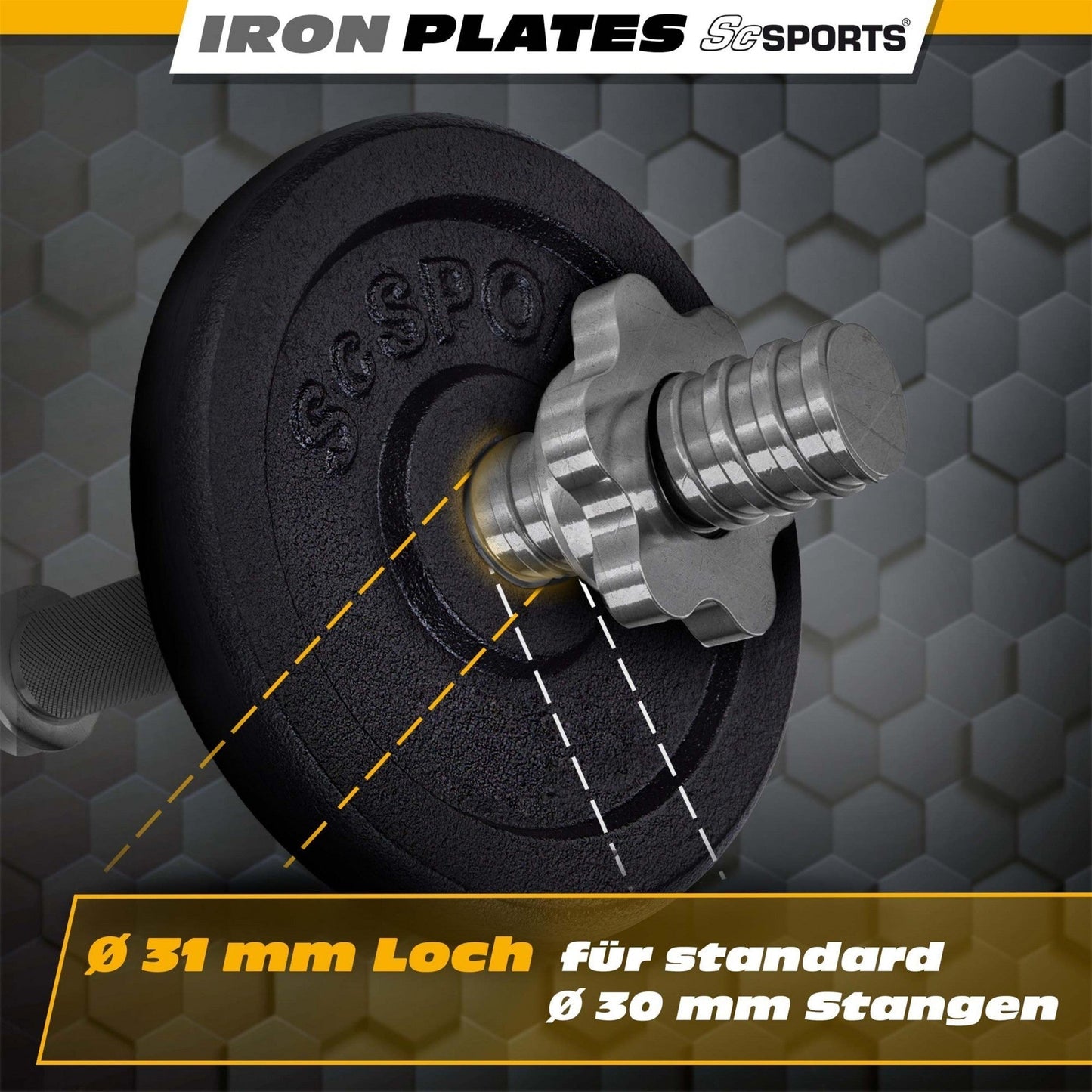 Disque musculation fonte - Set 10 - 40 kg (30 mm)