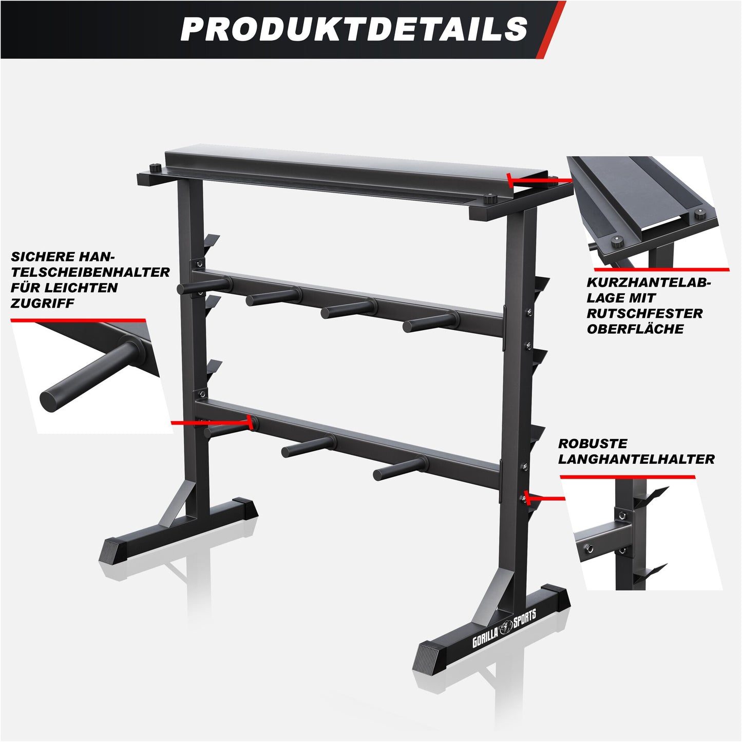 Rack de rangement pour disques et barres 30/31 mm