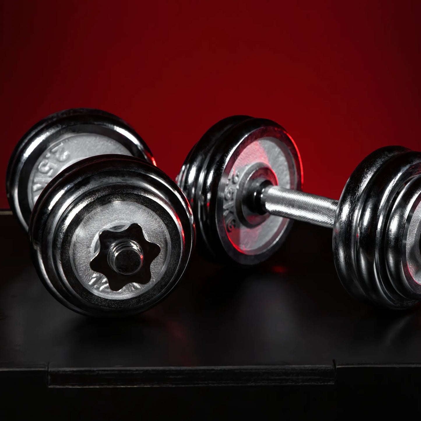 Set d'haltères courts chromés de 30 kg