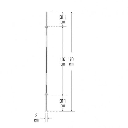 Barre longue 170 cm, diamètre 30mm avec stop-disques en étoile - Gorilla Sports France