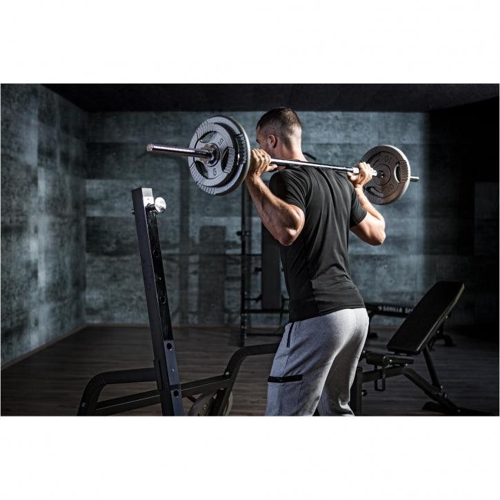 Barre longue 170 cm, diamètre 30mm avec stop-disques en étoile - Gorilla Sports France