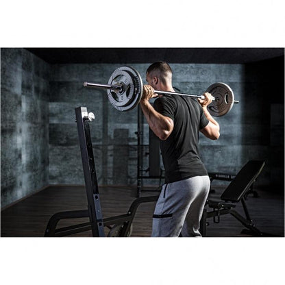 Barre longue 170 cm, diamètre 30mm avec stop-disques en étoile - Gorilla Sports France