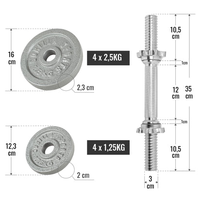 Set d'haltères en fonte - Gorilla Sports France