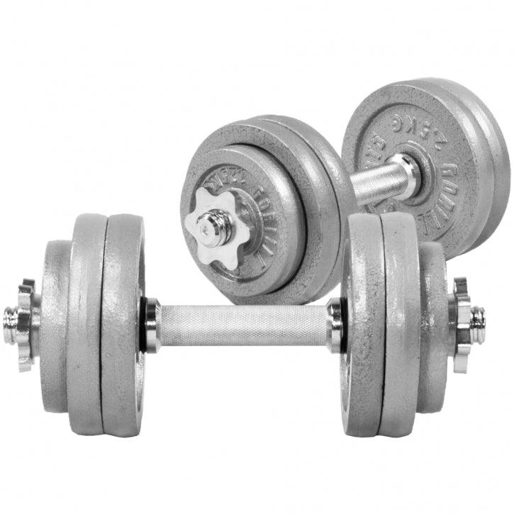 Set d'haltères courts en fonte grip, 30 kg - Gorilla Sports France