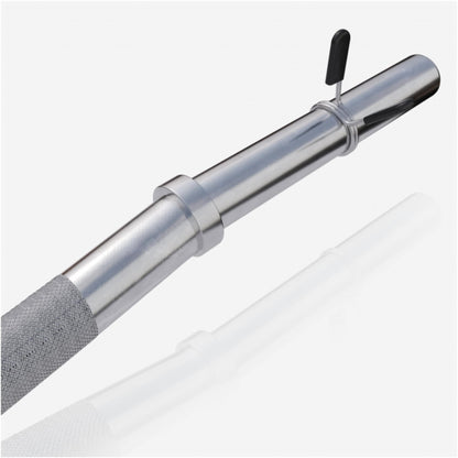 Barre curl SZ chromée avec stop disques à ressort 120cm - Gorilla Sports France