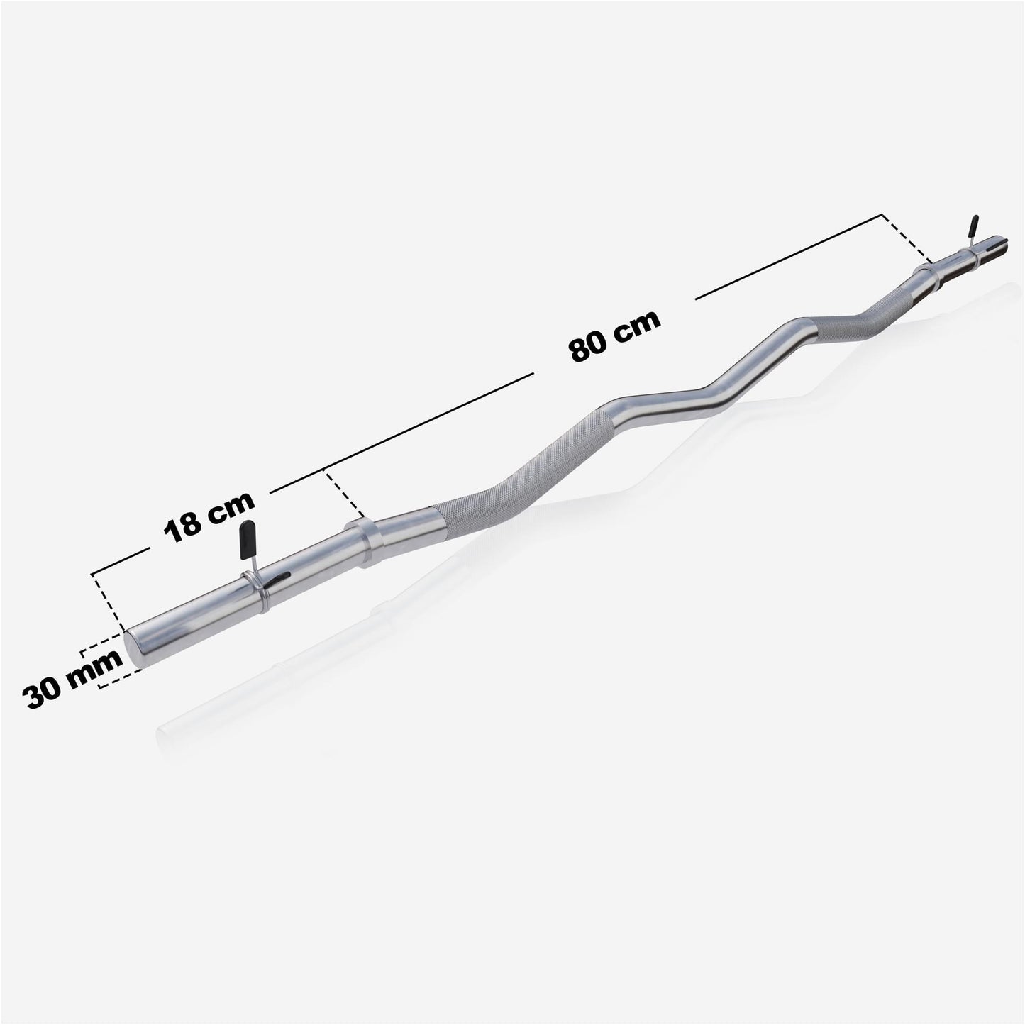 Barre curl SZ chromée avec stop disques à ressort 120cm - Gorilla Sports France