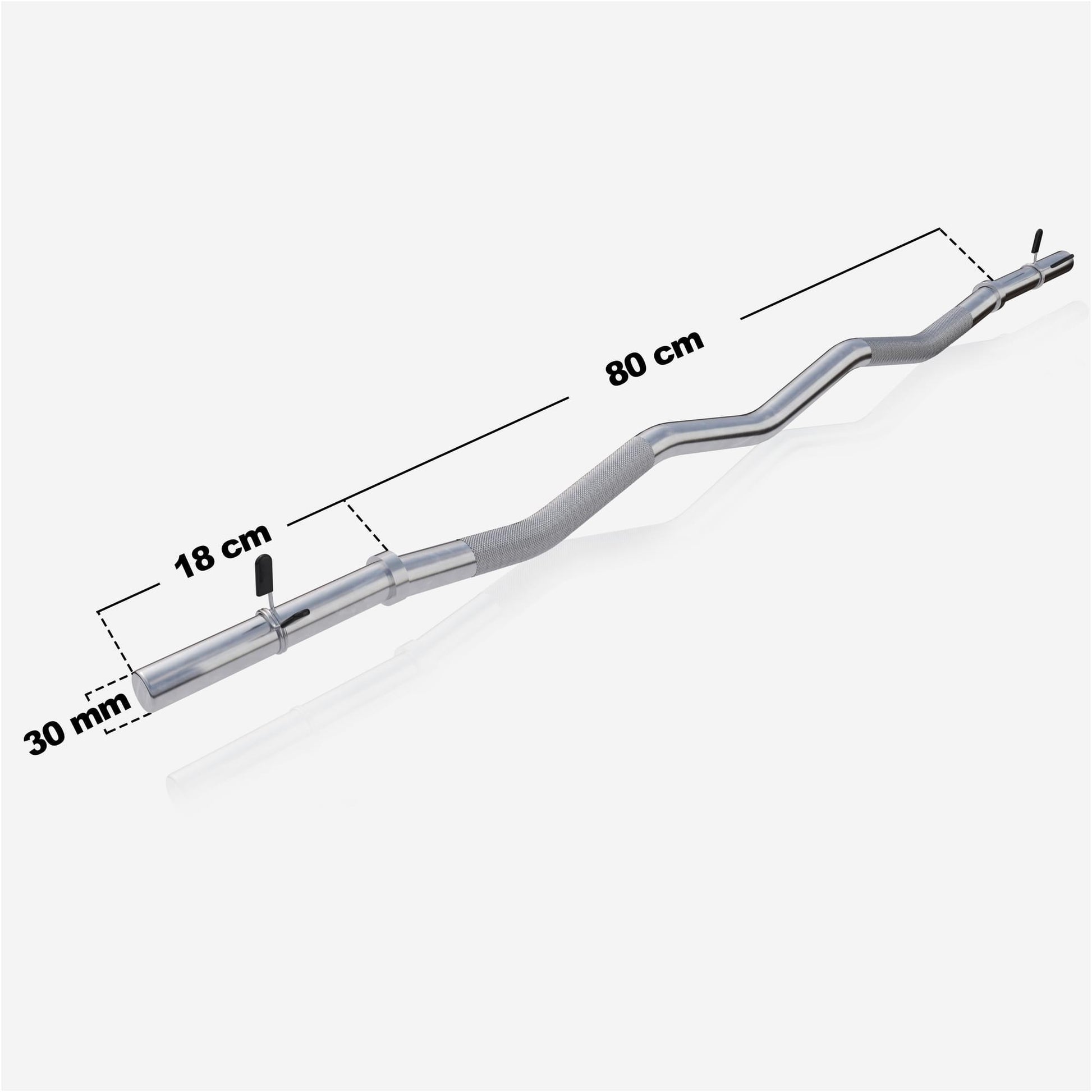Barre curl SZ chromée avec stop disques à ressort 120cm - Gorilla Sports France