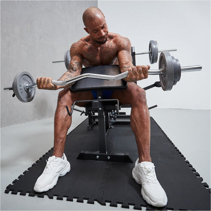 Barre curl SZ chromée avec stop disques à ressort 120cm - Gorilla Sports France