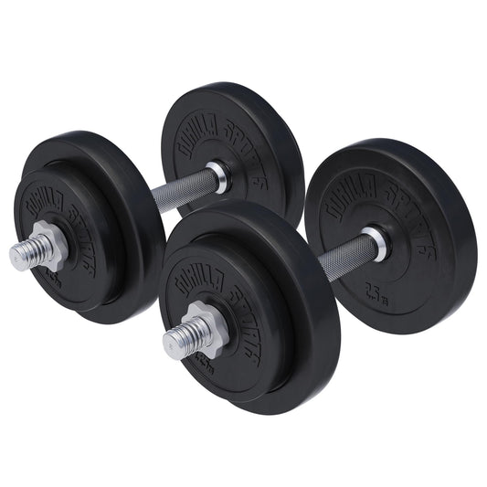 Set d'haltères courts en plastique de 20 kg - Gorilla Sports France