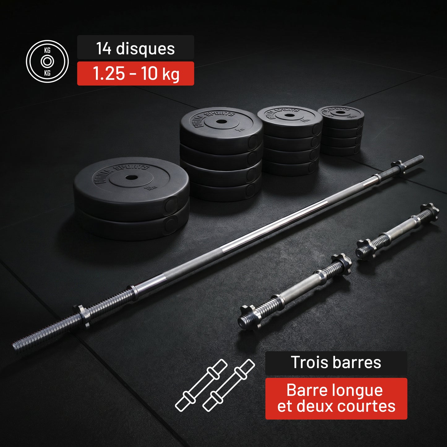Set de barres d'haltère
