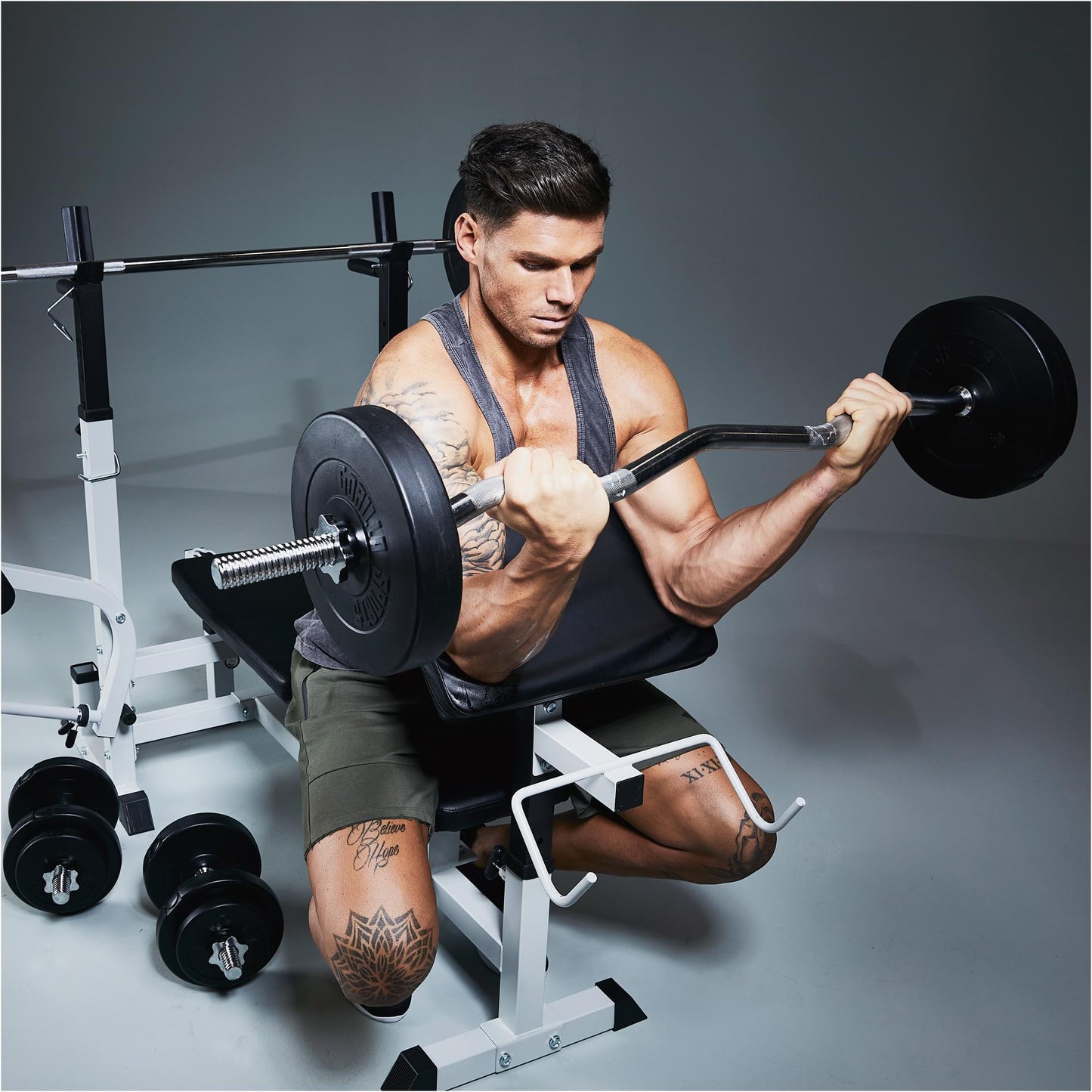 Set d'haltères en plastique de 100 kg - Gorilla Sports France