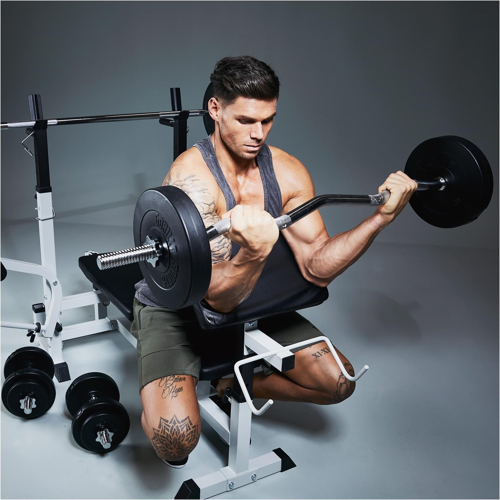 Set d'haltères en plastique de 100 kg - Gorilla Sports France