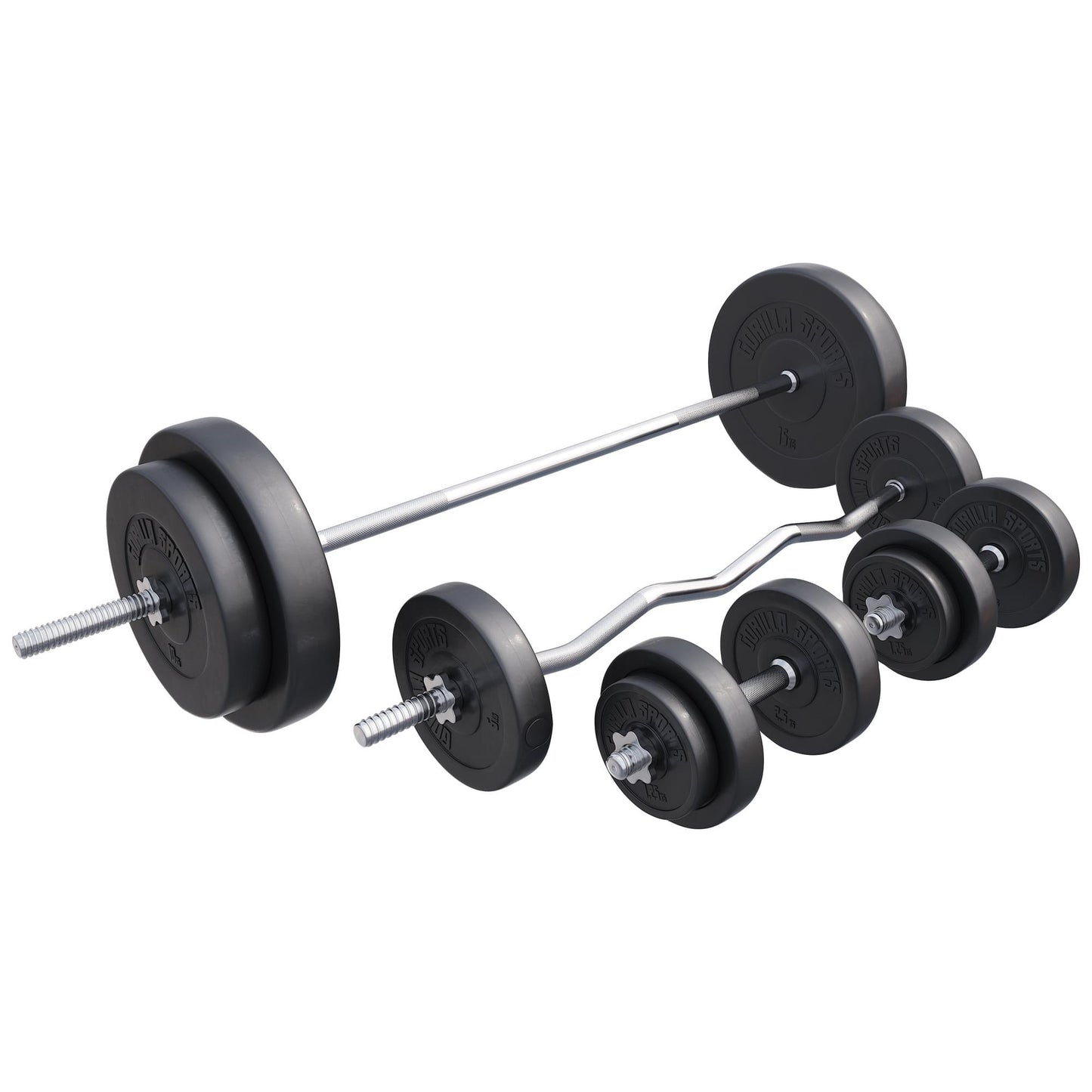 Set d'haltères en plastique de 100 kg - Gorilla Sports France