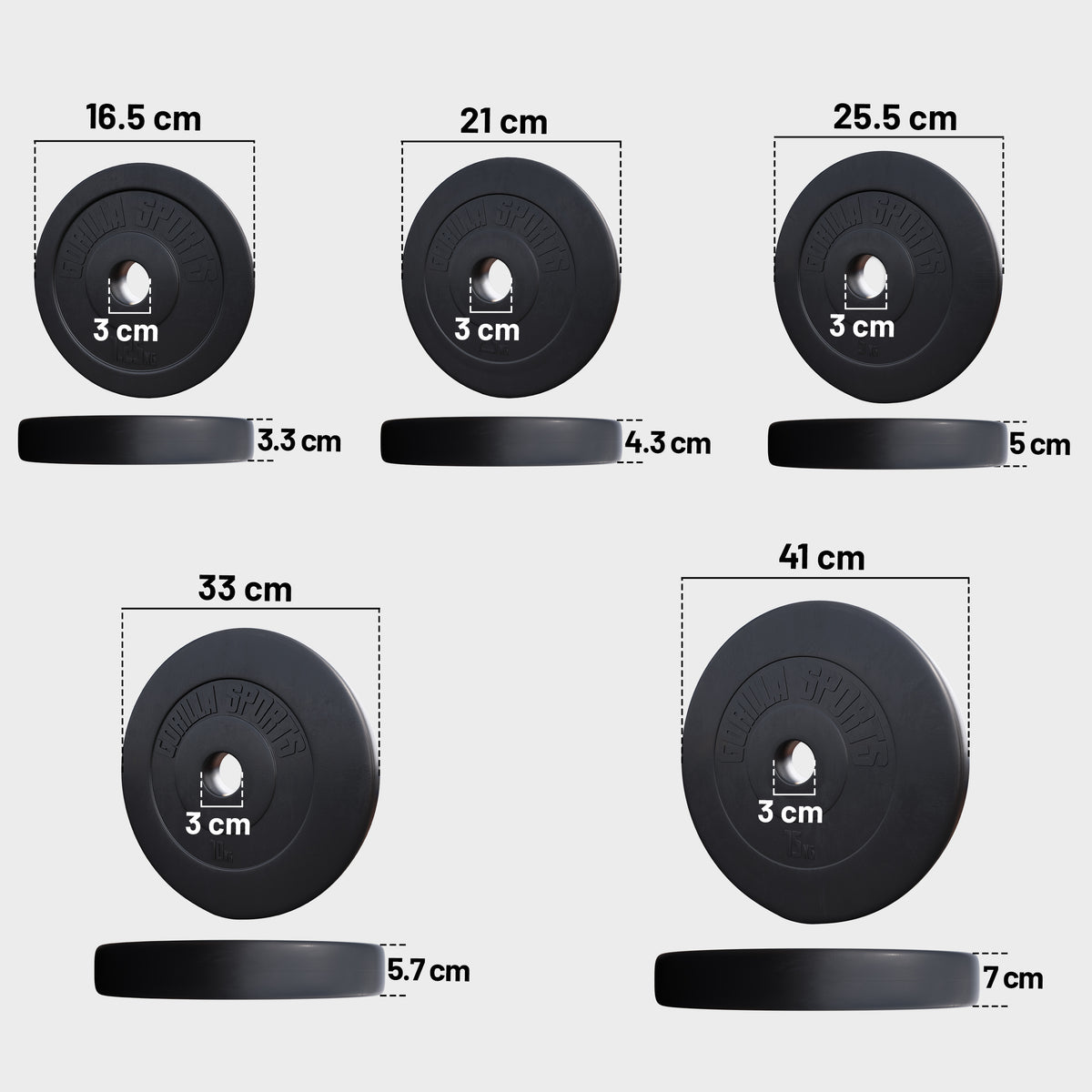 Set d'haltères en plastique de 100 kg