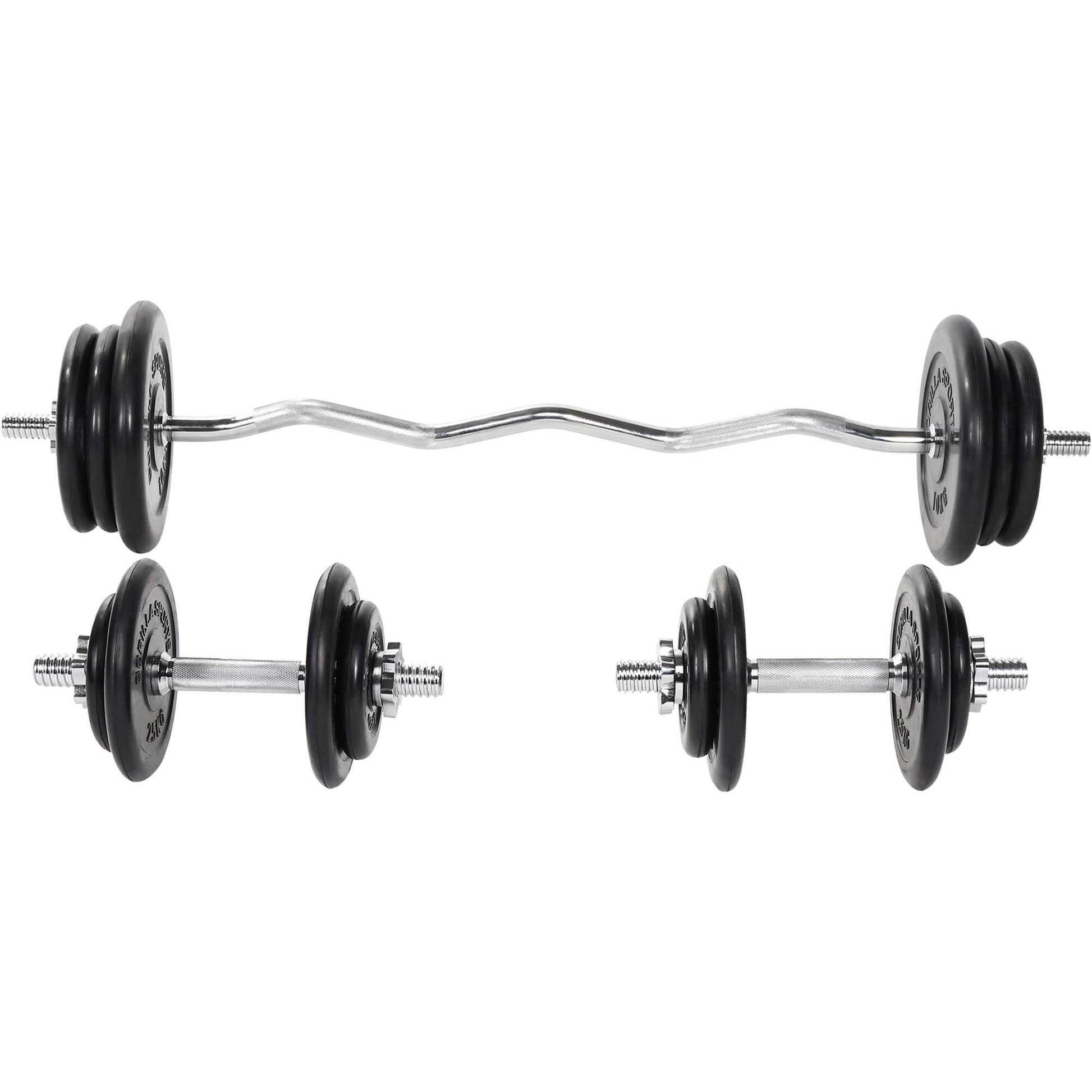 Set d’haltères curl SZ en caoutchouc 70 kg - Gorilla Sports France