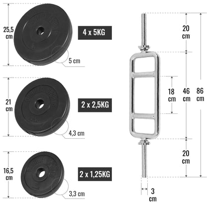 Set pour triceps 35 kg - Gorilla Sports France