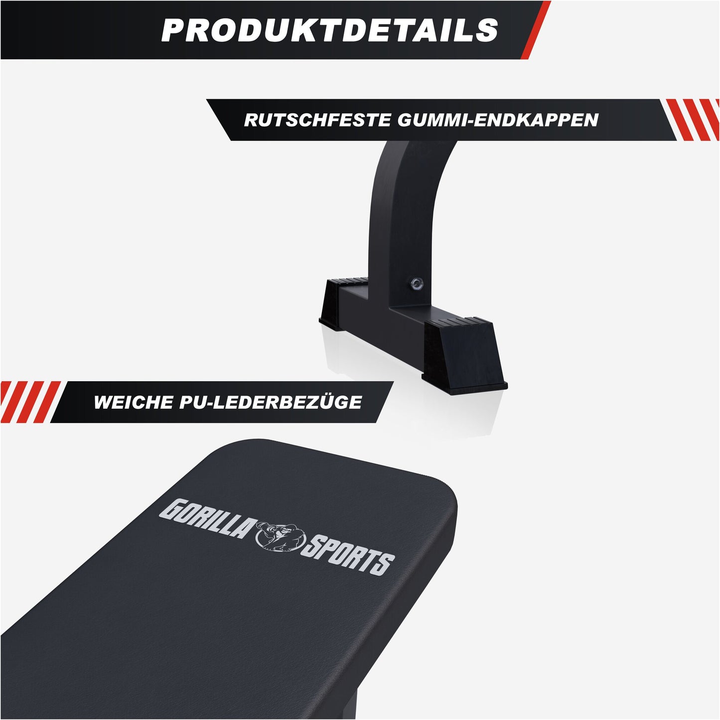 Banc de musculation plat Blanc/Noir