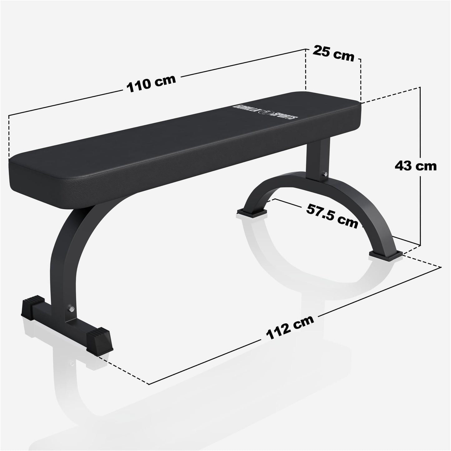 Banc de musculation plat noir - Gorilla Sports France
