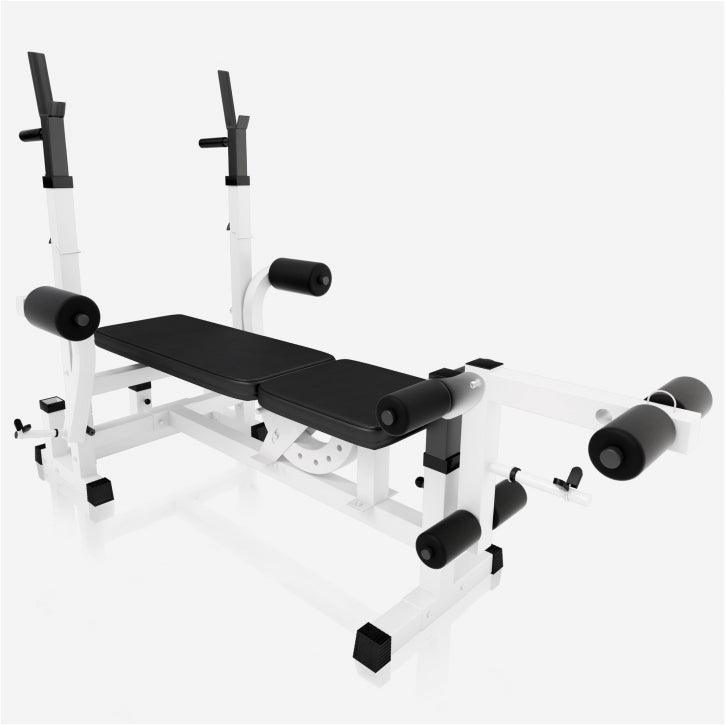 Banc de musculation universel avec set d'haltères en fonte de 108 kg - Gorilla Sports France