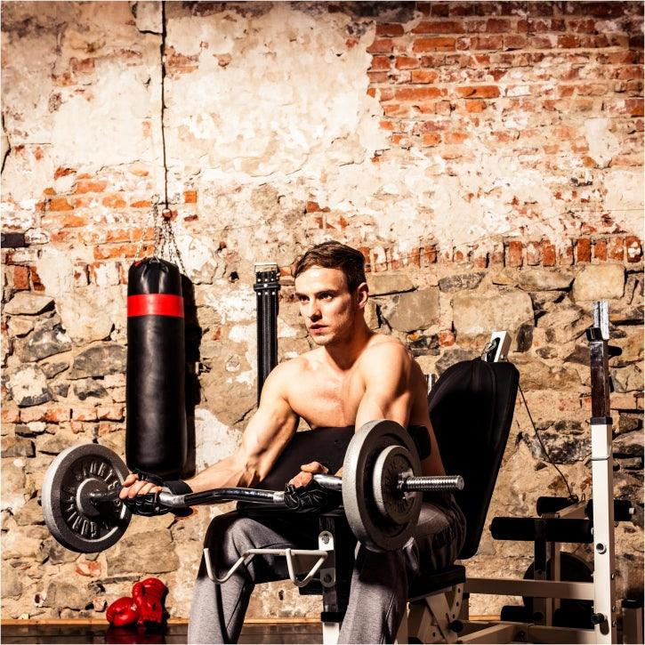 Banc de musculation universel avec set d'haltères en fonte de 108 kg - Gorilla Sports France